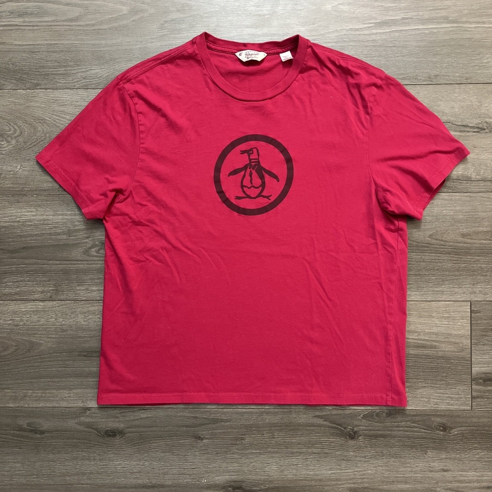 Original Penguin Mens XL T Shirt Pink Short Sleeve
